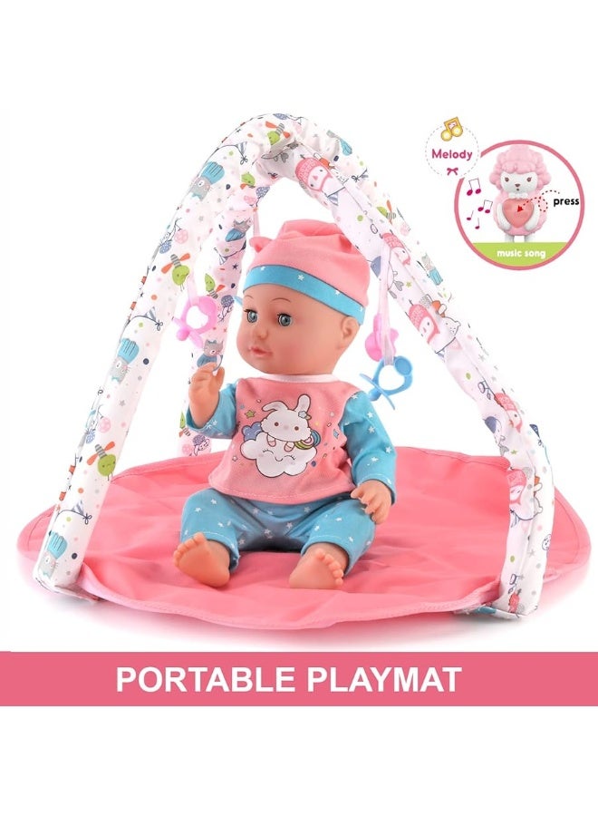 Liberty Imports Kids 18-Piece Newborn Talking Baby Doll Stroller Nursery Role Play Set w/ Playpen, Play Mat, Potty Training, Accessories (14