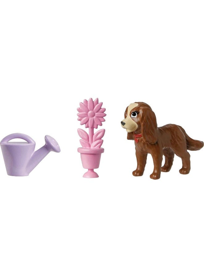 Polly Pocket Travel Toy with 3-inch Doll & 18 Accessories, Puppy & Flower-Themed Fashion Pack