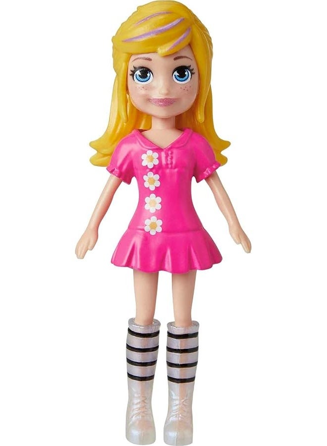 Polly Pocket Travel Toy with 3-inch Doll & 18 Accessories, Puppy & Flower-Themed Fashion Pack