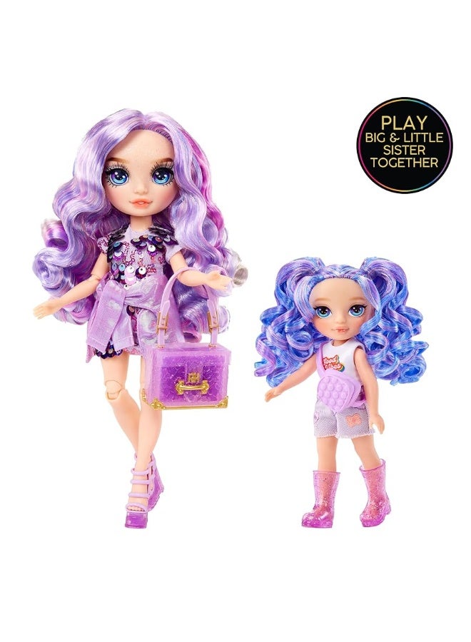 Rainbow High Littles  Amethyst Willow Purple 55 Posable Small Doll with Purse Magical Pet Dog Girls Toy Gift Kids Ages 412 Years