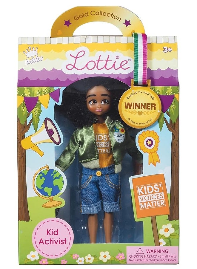 Lottie Kid Activist Doll | Cute Black Dolls for Girls & Boys Outfit | Doll On A Mission! | for 6 Year Old and up! Cute Black Doll Inspired by Real-Life Kid Activist, Mari Copeny. Wears