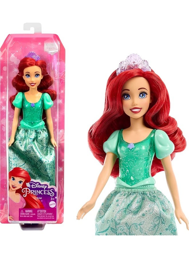 Mattel Disney Princess Toys, Ariel Fashion Doll, Sparkling Look with Red Hair, Blue Eyes & Tiara Accessory, Inspired by The Little Mermaid Movie