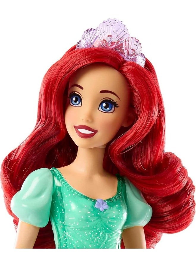 Mattel Disney Princess Toys, Ariel Fashion Doll, Sparkling Look with Red Hair, Blue Eyes & Tiara Accessory, Inspired by The Little Mermaid Movie