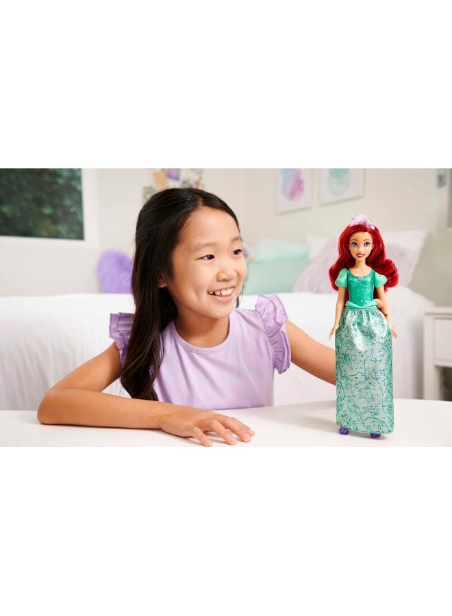 Mattel Disney Princess Toys, Ariel Fashion Doll, Sparkling Look with Red Hair, Blue Eyes & Tiara Accessory, Inspired by The Little Mermaid Movie