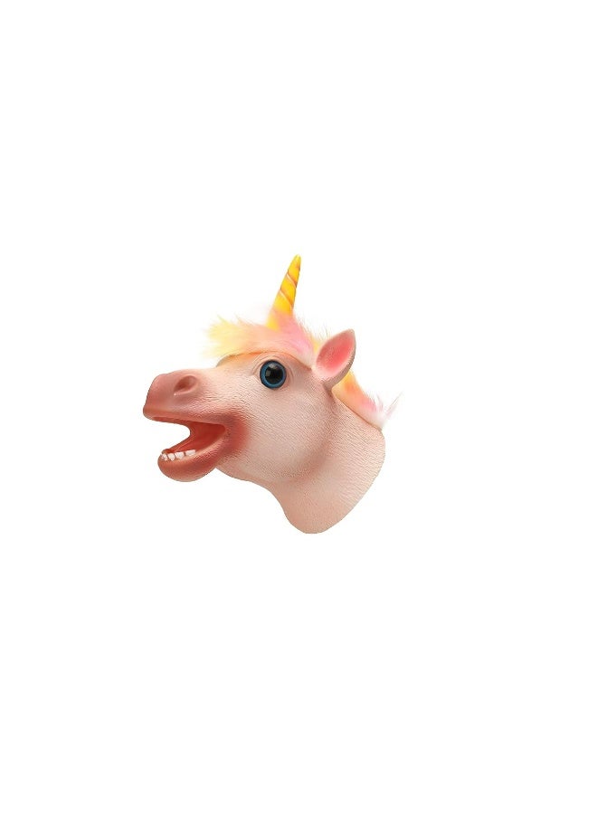 Yolococa Unicorn Hand Puppet Realistic Latex Soft Animal Toy Storytelling Role Play Party Supplies for Kids