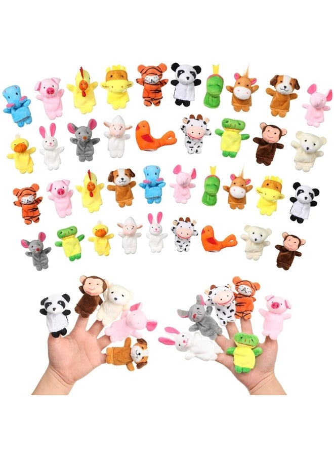 60 Pcs Finger Puppets Set, 19 Different Stuffed Animals Finger Puppets Bulk, Easter Gift Toys for Kids, Finger Plush Toys for Storytelling, Role Playing, Teaching, Easter Eggs and Fun