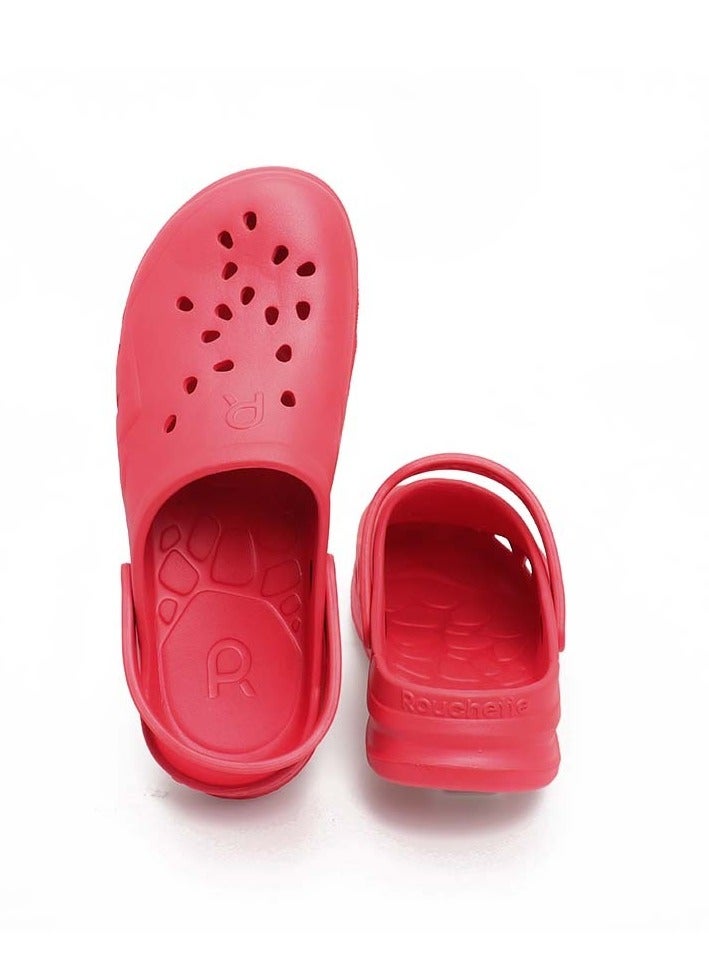 Kosmik Clog - Red Slip-On Sandals for Youth & Adults | Lightweight, Comfortable, Water-Resistant Clogs for Everyday Wear