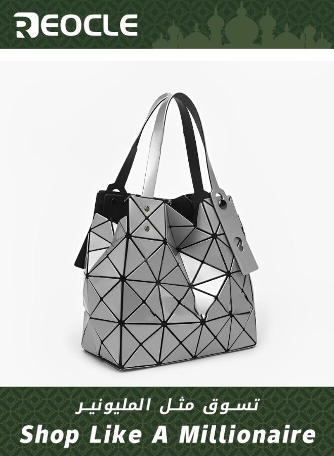 Women's Geometric Luminous Purses Handbags Holographic Reflective Crossbody Shoulder Bag Purse Handbag