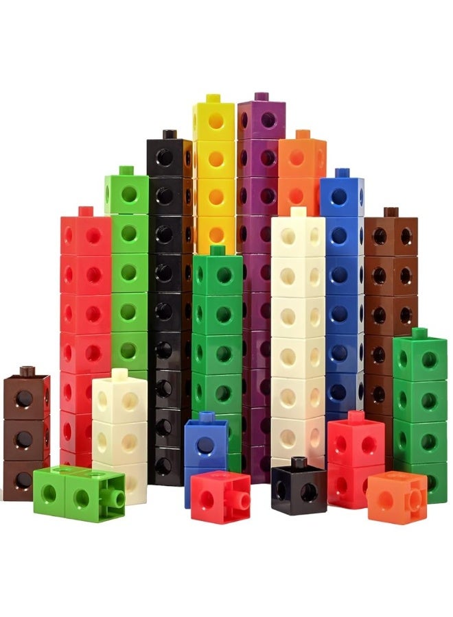 edxeducation Linking Cubes - Set of 100 - Connecting and Counting Snap Blocks for Construction and Early Math - For Preschool and Elementary Aged Kids