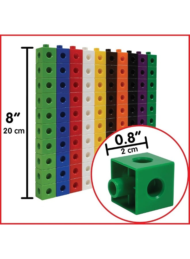 edxeducation Linking Cubes - Set of 100 - Connecting and Counting Snap Blocks for Construction and Early Math - For Preschool and Elementary Aged Kids