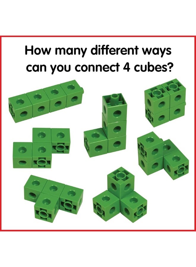 edxeducation Linking Cubes - Set of 100 - Connecting and Counting Snap Blocks for Construction and Early Math - For Preschool and Elementary Aged Kids