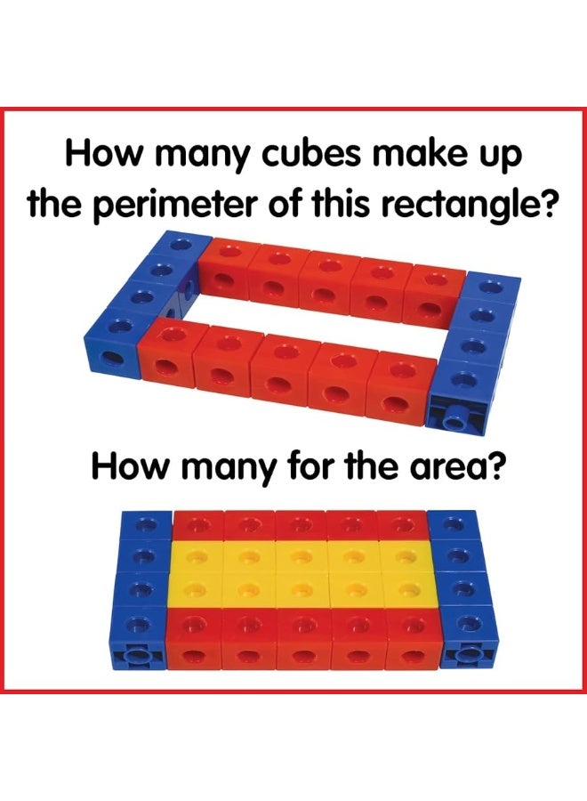 edxeducation Linking Cubes - Set of 100 - Connecting and Counting Snap Blocks for Construction and Early Math - For Preschool and Elementary Aged Kids