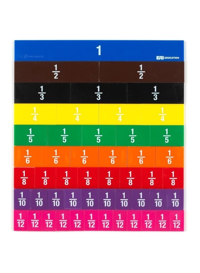 EAI Education Fraction Tiles with Tray: Numbered - Set of 51