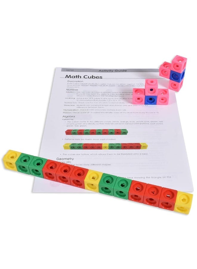 edxeducation Math Cubes - Set of 100 - Math Manipulatives - Classroom Learning Supplies, Homeschool Supplies, Preschool Learning, Counting Toys, Linking Cubes, Math Linking Cubes