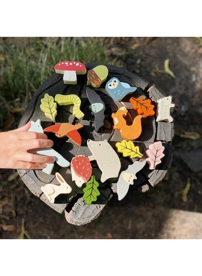 Tender Leaf Toys - Stacking Forest - Wooden Animal Balancing Game for Children and Toddlers - Manual Dexterity and Cognitive Development for Ages 18 Months+