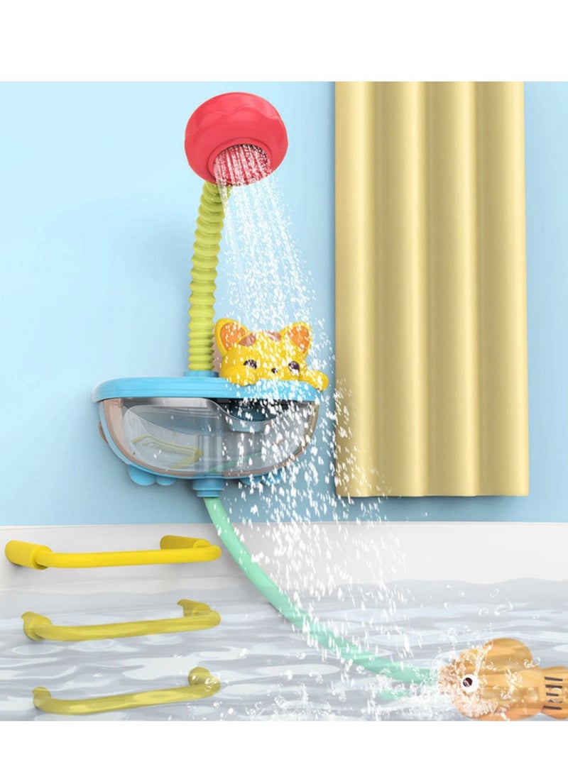 Baby Bath Toy with Shower Head, Cat Water Spray Squirt Shower Faucet and Automatic Bubble,Bathtub Water Pump Summer Essentials for Toddlers and Kids