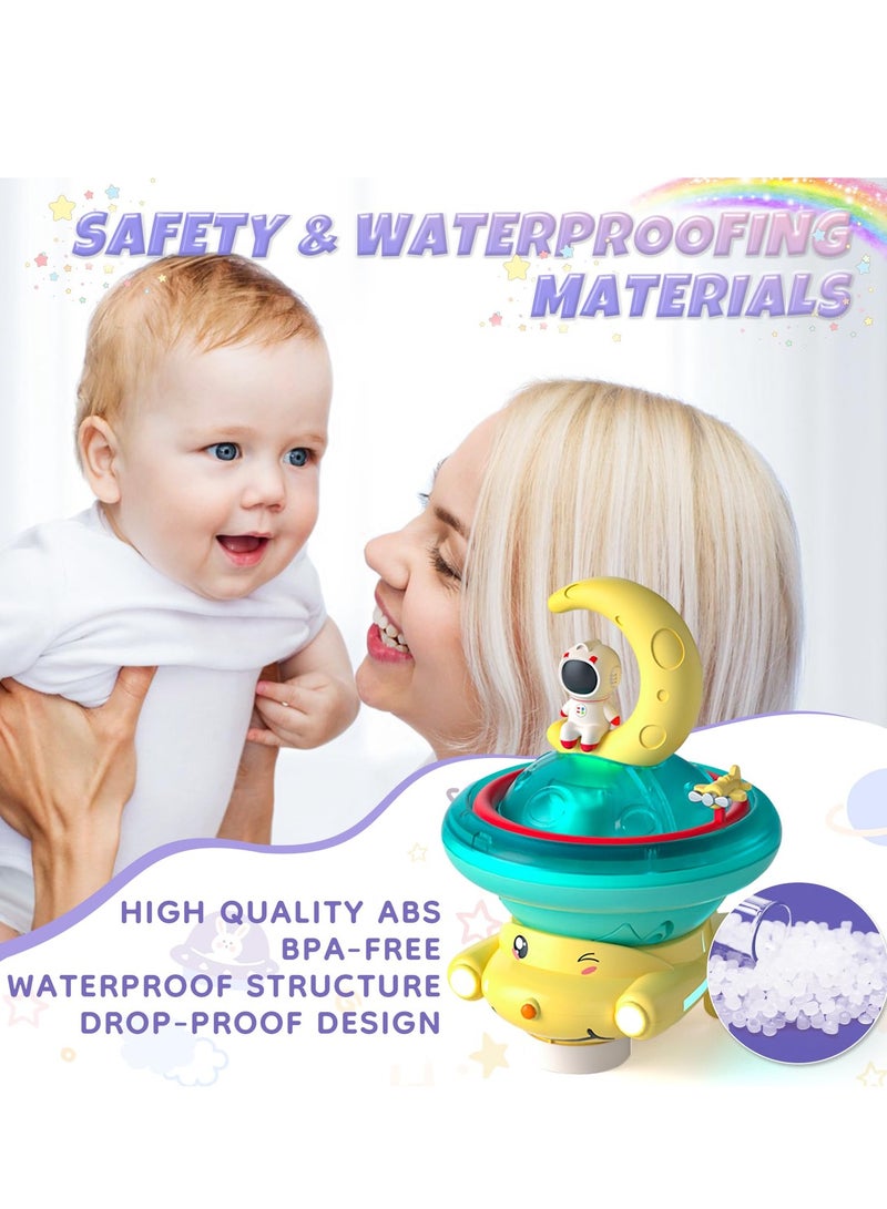 Baby Bath Toys for Toddlers, Spray Water Toy Rotation Baby Light up Bath Toys, Astronaut Sprinkler Bathtub Toys, Bathtub Pool Bath Toys Gift for 1 2 3 4 5 Year Old Boys Girls