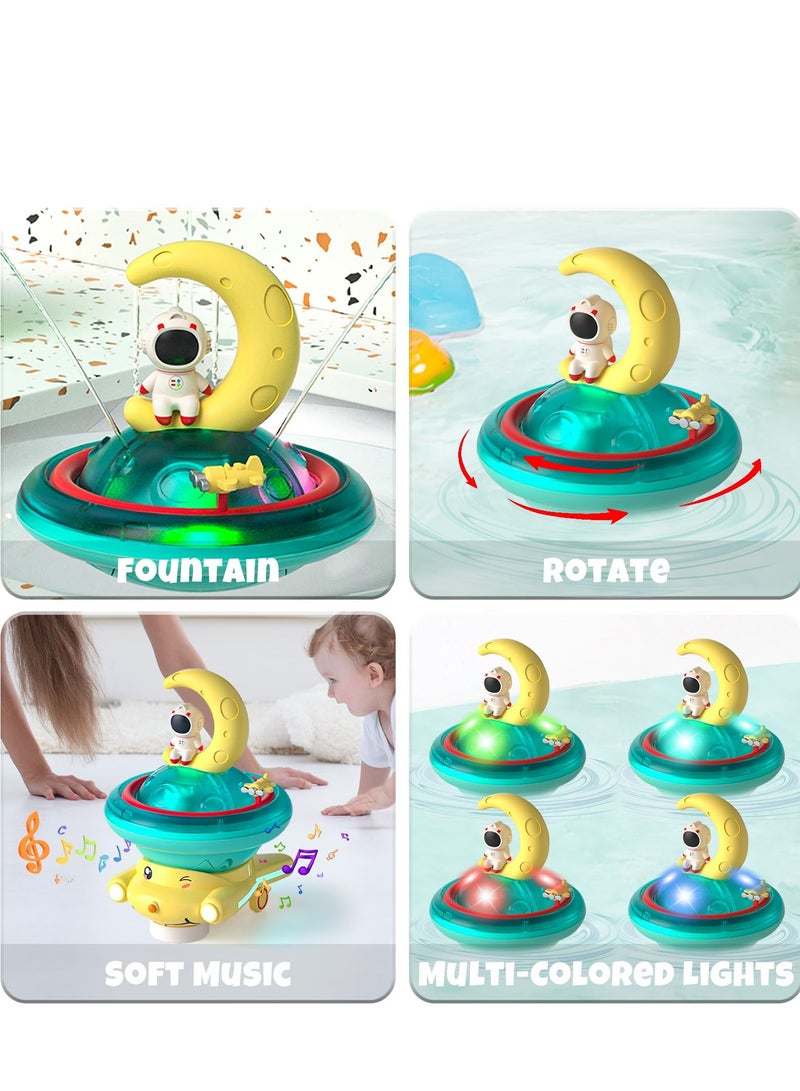 Baby Bath Toys for Toddlers, Spray Water Toy Rotation Baby Light up Bath Toys, Astronaut Sprinkler Bathtub Toys, Bathtub Pool Bath Toys Gift for 1 2 3 4 5 Year Old Boys Girls