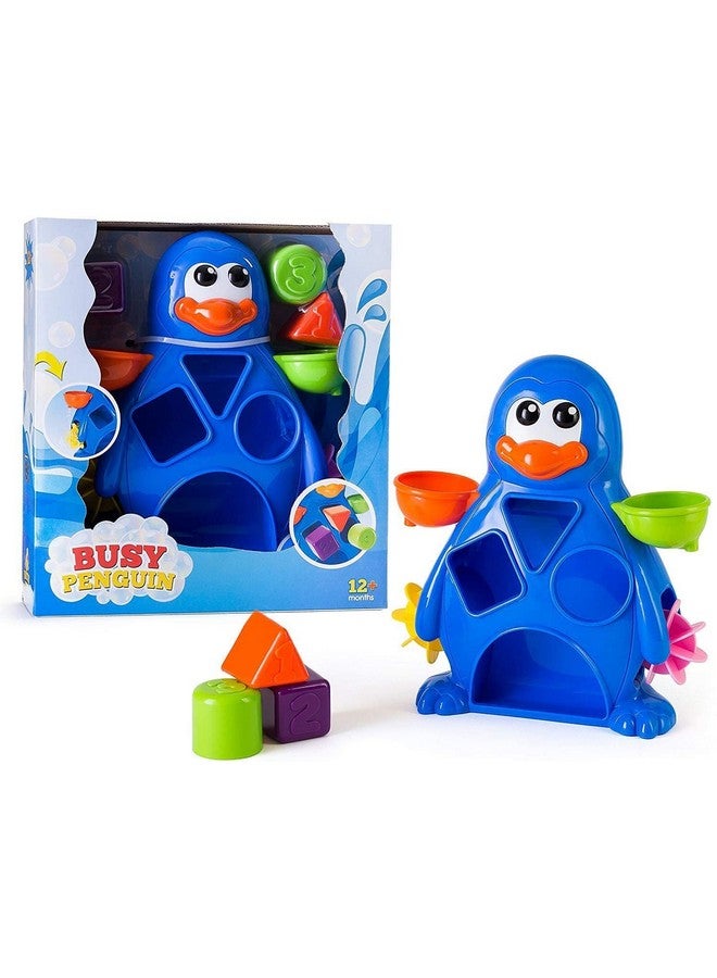 Ys Busy Penguin Baby Bath Toy Shape Sorter & Water Wheel Action Bath Time Toy By