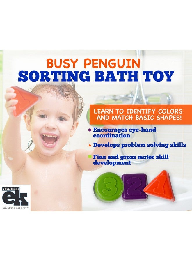 Ys Busy Penguin Baby Bath Toy Shape Sorter & Water Wheel Action Bath Time Toy By