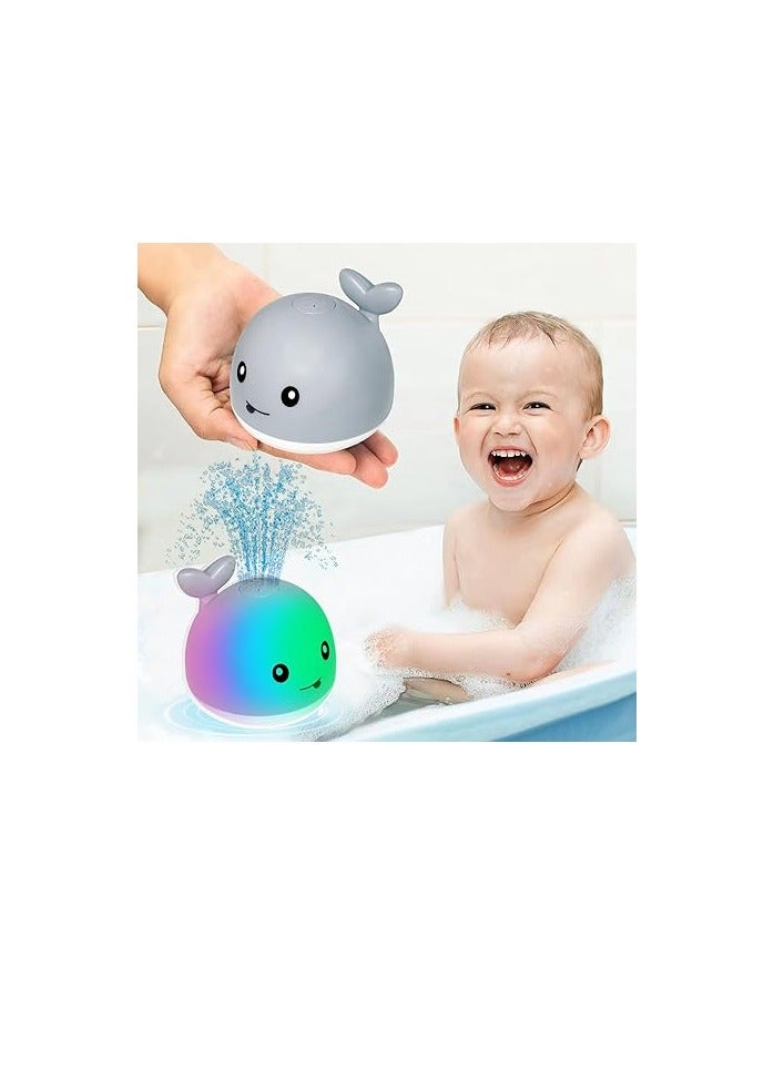 Toys Whale Automatic Spray Water Bath Toy with Double Layer Waterproof, LED Light, Induction Sprinkler Bathtub Shower Toys for Toddlers Kids Boys Girls, Pool Bathroom Toy for Baby