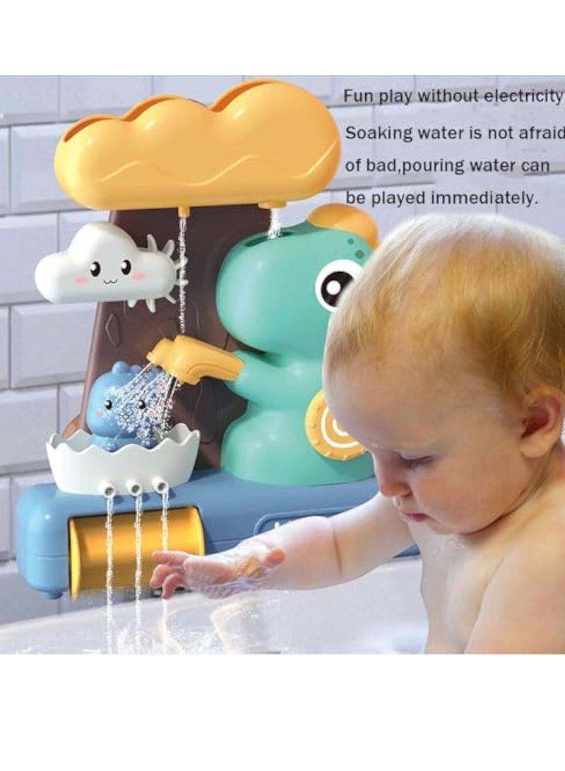 Dinosaur Baby Bath Toy for Toddlers Gift (6Months-5Years Kids)-Watering Shower Toy,Fun Spinning Gear for Toddler or Baby Bath Time Sensory Development&Cognitive-Bath Tub Toys