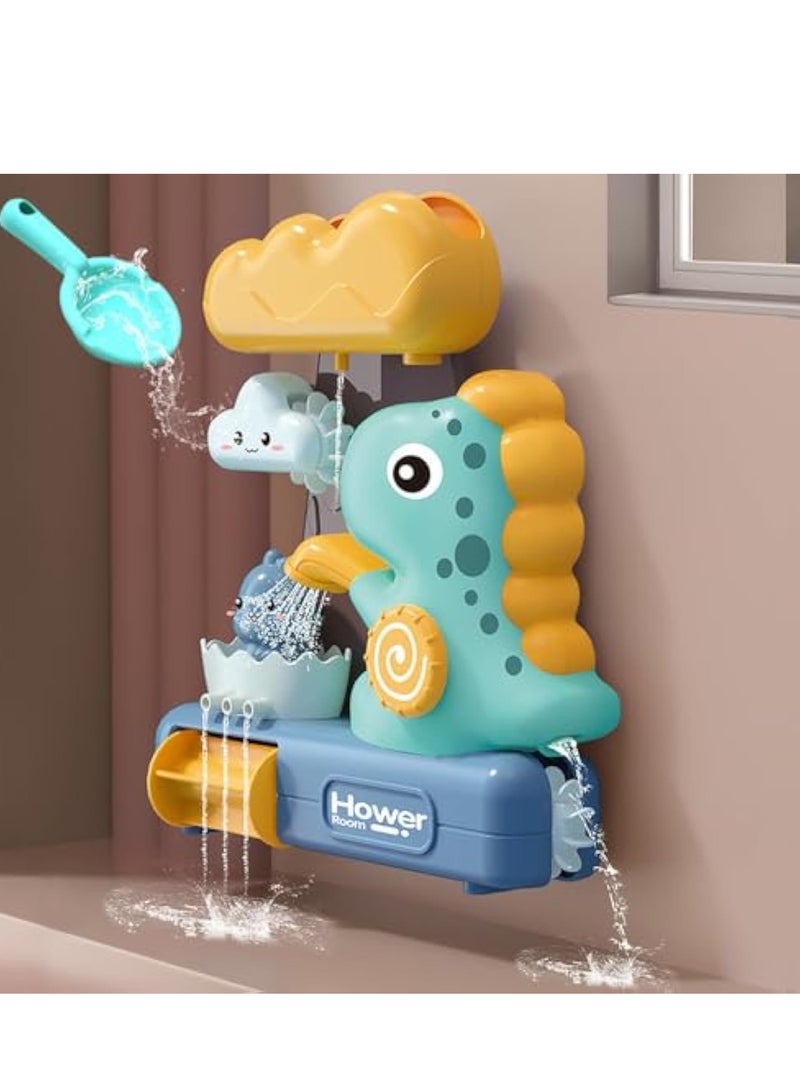 Dinosaur Baby Bath Toy for Toddlers Gift (6Months-5Years Kids)-Watering Shower Toy,Fun Spinning Gear for Toddler or Baby Bath Time Sensory Development&Cognitive-Bath Tub Toys