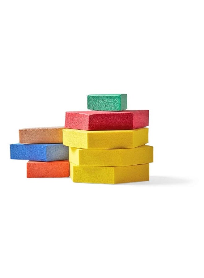 hand2mind Foam Pattern Blocks, Foam Shapes, Geometric Shapes for Kids, Pattern Play, Toddler Pattern Blocks, Shapes for Kindergarten, 3D Shapes Manipulatives, Sorting Math (Set of 100)