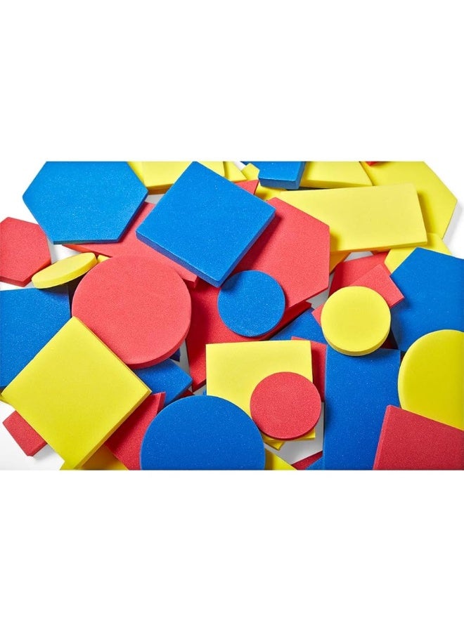hand2mind Foam Attribute Blocks Student Kit, Geometry Set, Preschool Learning, Manipulatives for Preschool, Montessori Math, Shapes for Toddlers, Home Schooling Materials Pre-K (Set of 60 Blocks)
