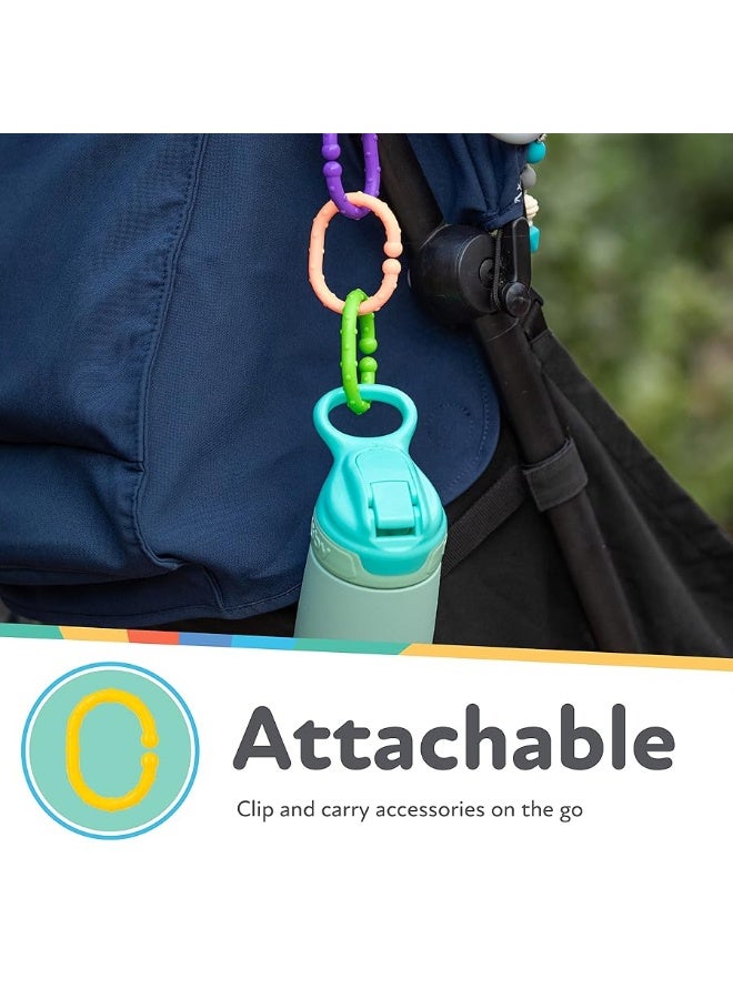 Nuby Linkables Car Seat Toy and Baby Stroller Accessories - 18-Count