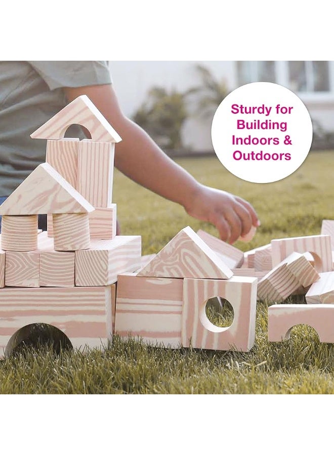 Edushape WoodLike Soft Baby Blocks for Toddlers 13 30 Pieces Regular Size  EduBlocks Soft Blocks Foam Blocks  Stacking Blocks Building Blocks for Daycares and Preschools