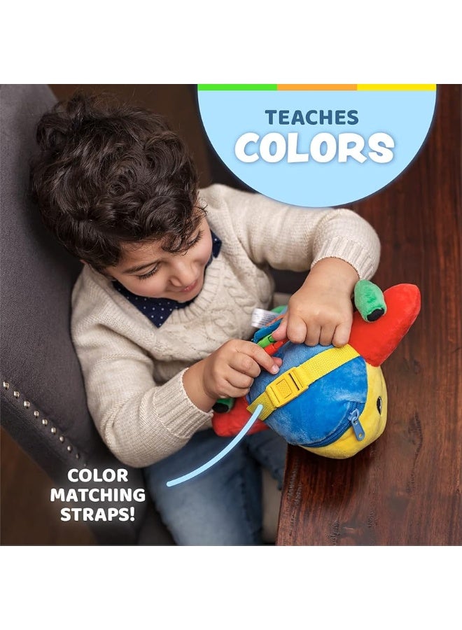 Buckle Toys  Bolt Airplane  Identify Shapes and Colors  Develop Fine Motor Skills  Storage for Small Items  Airplane Travel Essentials for Kids