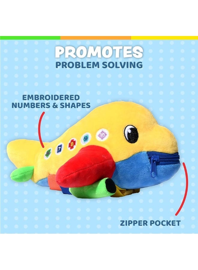 Buckle Toys  Bolt Airplane  Identify Shapes and Colors  Develop Fine Motor Skills  Storage for Small Items  Airplane Travel Essentials for Kids
