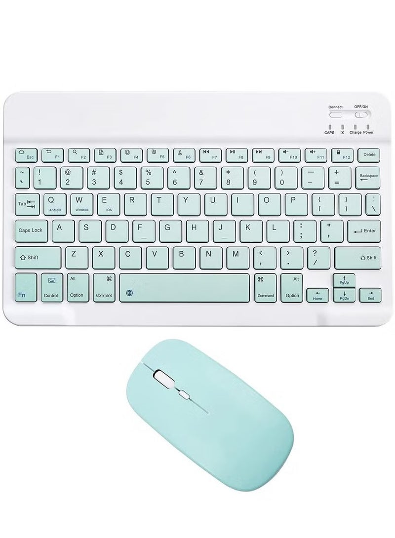 Ultra-Slim Bluetooth Keyboard and Mouse Combo Rechargeable Portable Wireless Keyboard Mouse Set for Apple iPad iPhone iOS 13 and Above Samsung Tablet Phone Smartphone Android Windows