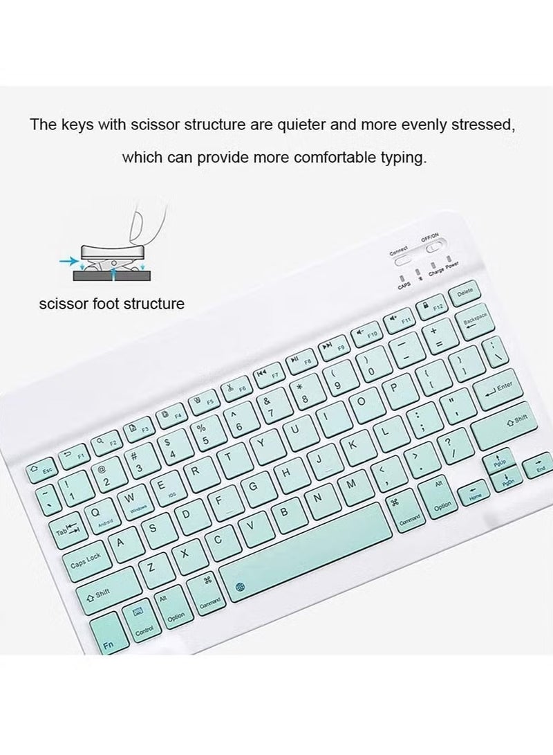 Ultra-Slim Bluetooth Keyboard and Mouse Combo Rechargeable Portable Wireless Keyboard Mouse Set for Apple iPad iPhone iOS 13 and Above Samsung Tablet Phone Smartphone Android Windows