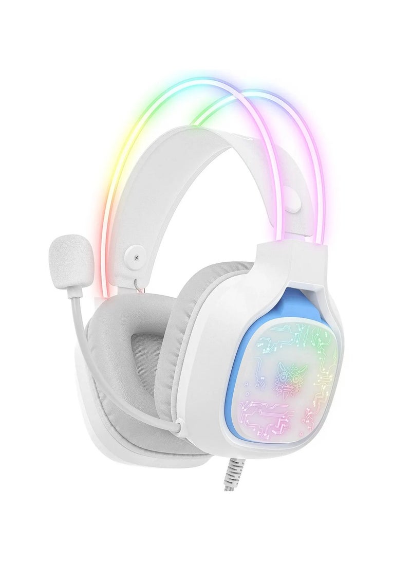 ONIKUMA X22 USB + 3.5mm RGB Dynamic Light Wired Gaming Headset with Microphone – Immersive Sound and Stylish Design for PC, PS4, and Xbox