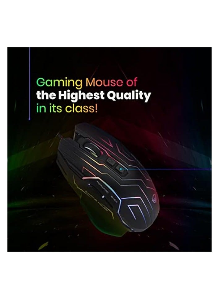 Gaming Mouse Lightweight with 6 Buttons, 200-4800 DPI, 3D Anti-Slip Roller, Computer Mice RGB Gamer Desktop Laptop PC Gaming Mouse