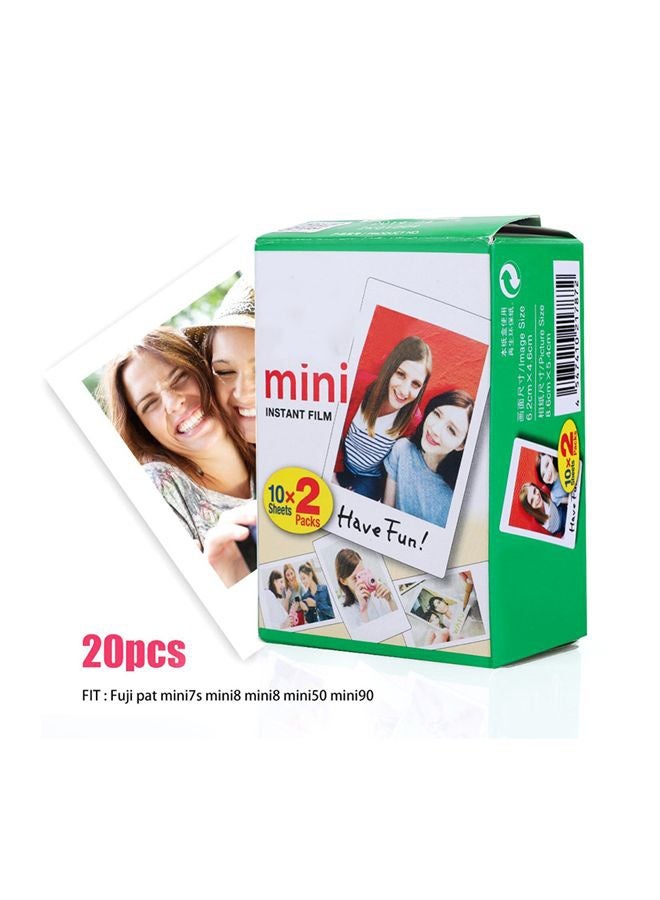 20-Piece Instax Mini Photo Paper White