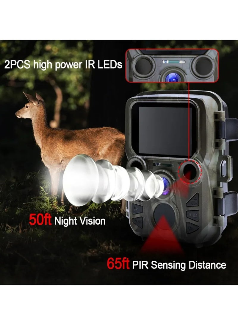 Mini301 Trail Camera Night Vision Hunting Motion 1080P 20MP IP65 Waterproof Outdoor Wild Camera with IR LED Range Up To 65ft