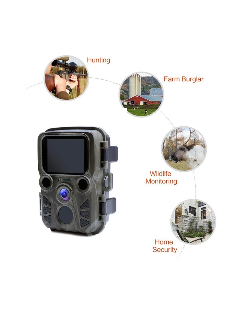 Mini301 Trail Camera Night Vision Hunting Motion 1080P 20MP IP65 Waterproof Outdoor Wild Camera with IR LED Range Up To 65ft