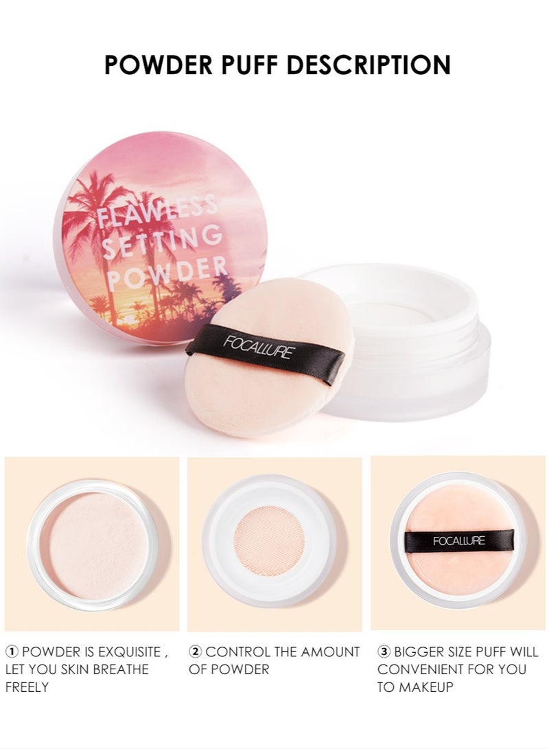 Set of Flawless Filtered Light Setting Powder #1 Transparent Chiffon + Pure Matte Lipstick  Long Lasting Waterproof Light Weight and Non Sticky Paraben Free Soft Smooth Lipstick #103