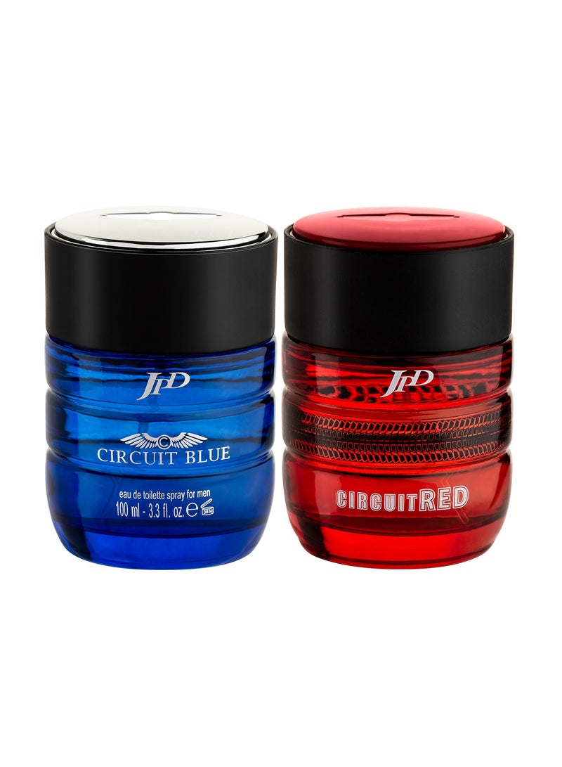 Circuit Red Eau de Toilette For Men 100ml +Jean Paul Dupont Circuit Blue Eau de Toilette For Men 100ml (Combo Pack)