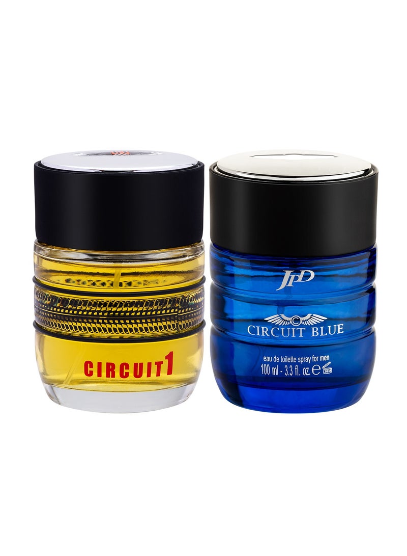 Circuit 1 Eau de Toilette For Men 100ml + Jean Paul Dupont Circuit Blue Eau de Toilette For Men 100ml (Combo Pack)