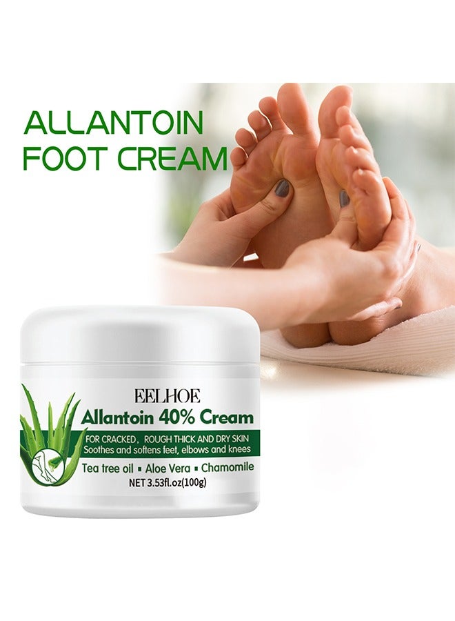 Allantoin 40% Cream- Foot Care Cream  For Cracked,Rough Thick and Dry Skin Soothes and Softens Feet,Elbows and Knees Hydrating and Moisturizing Foot Care Cream