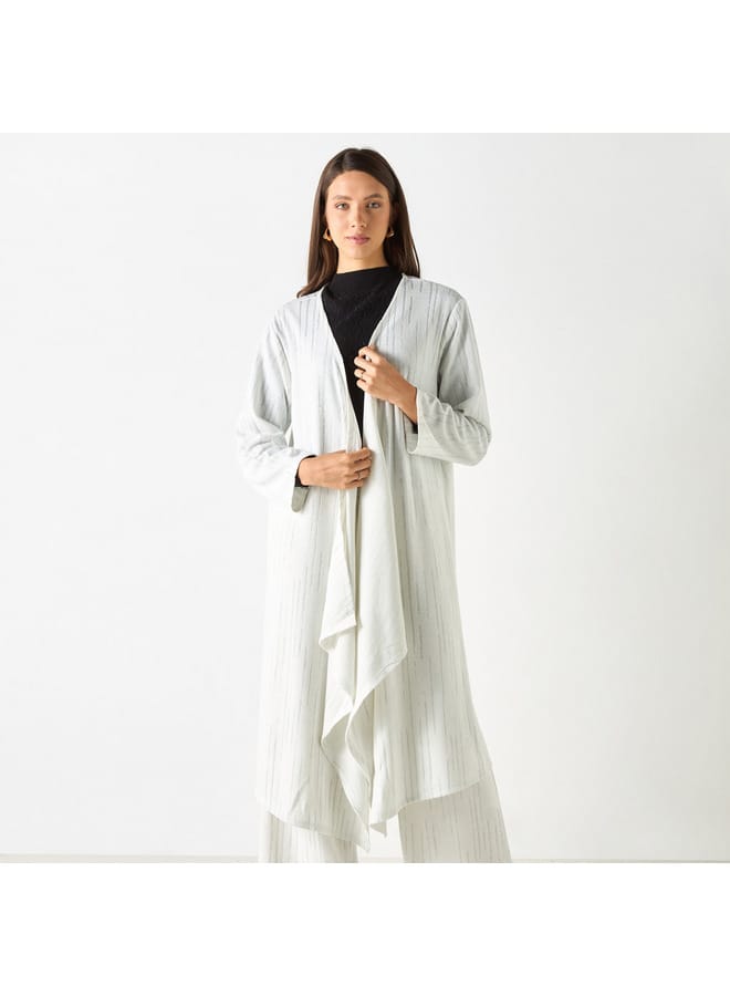 Iconic Textured Longline Shrug with Long Sleeves