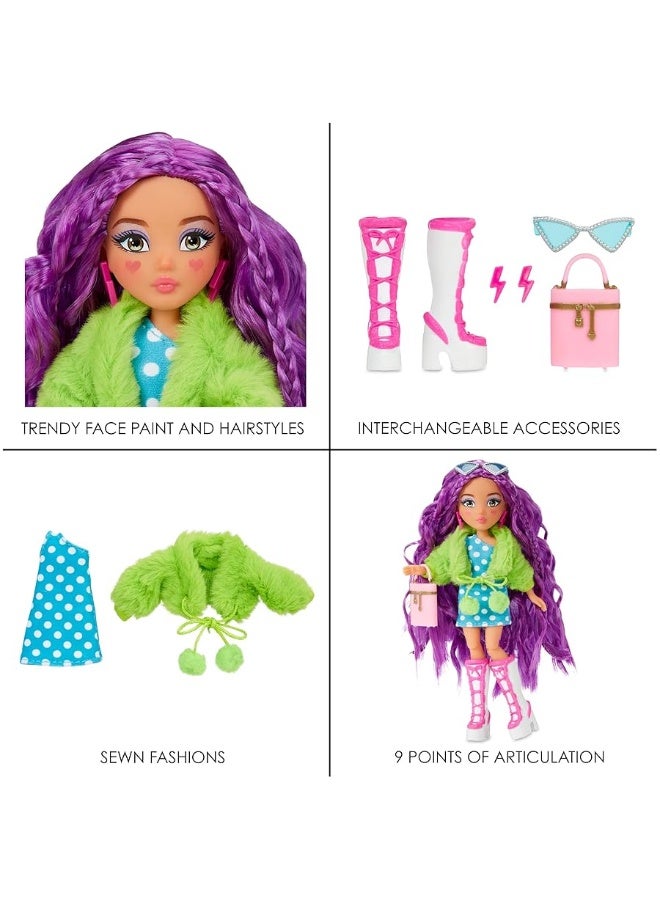 MGA Entertainment Dream Ella Extra Iconic Mini Doll - DreamElla Soft Girl Inspired Fashions with Purple Hair and Heart Painted Cheeks, Fashion Doll, Toy for Kids Ages 3, 4, 5+, Multicolor