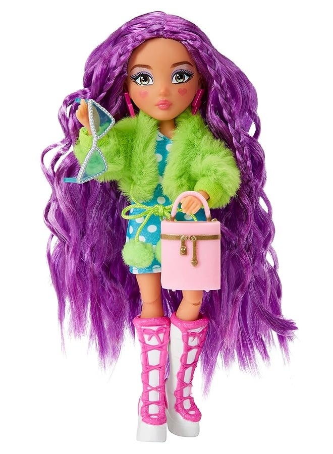 MGA Entertainment Dream Ella Extra Iconic Mini Doll - DreamElla Soft Girl Inspired Fashions with Purple Hair and Heart Painted Cheeks, Fashion Doll, Toy for Kids Ages 3, 4, 5+, Multicolor