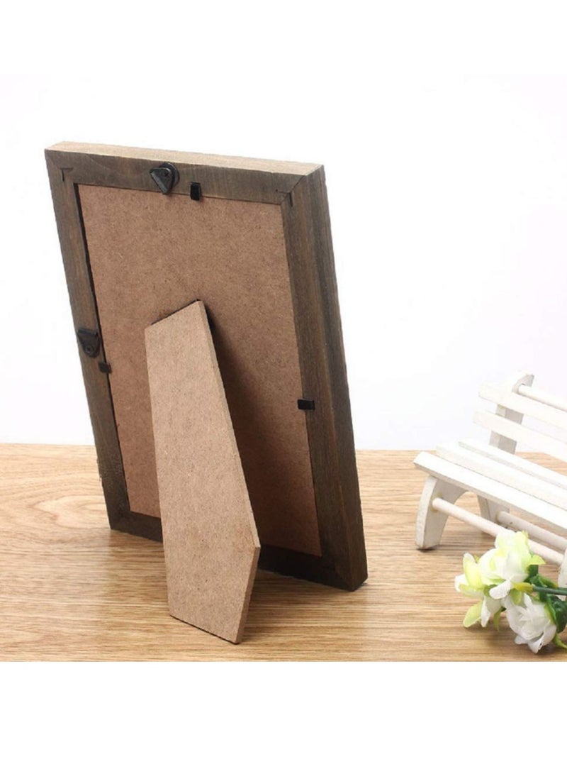 Vintage 6Inch Wooden Photo Frame for Home and Office Decorative Display Antique Wood Color Gift Idea