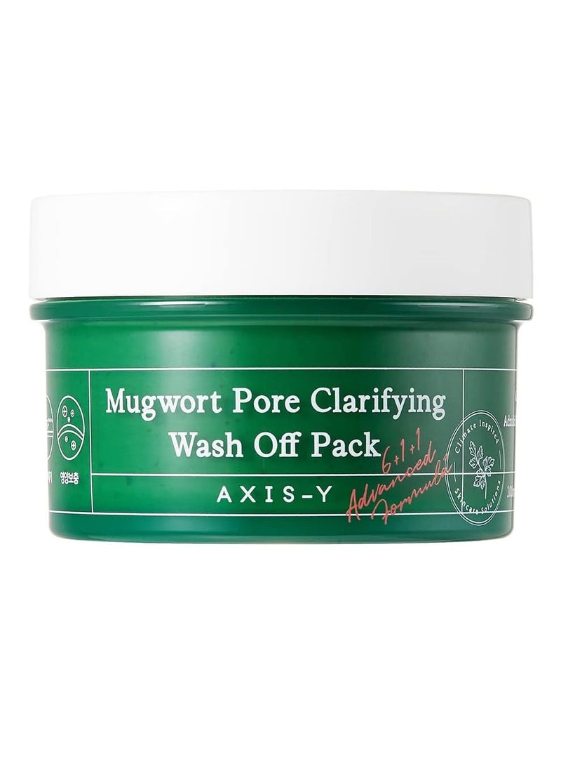 AXIS-Y Mugwort Pore Clarifying Wash Off Pack | Exfoliating | Pore Reduction | Acne, blackhead, oily skin care | Clay/Mud Mask | Korean Skincare | 100ml / 3.38 fl. oz.