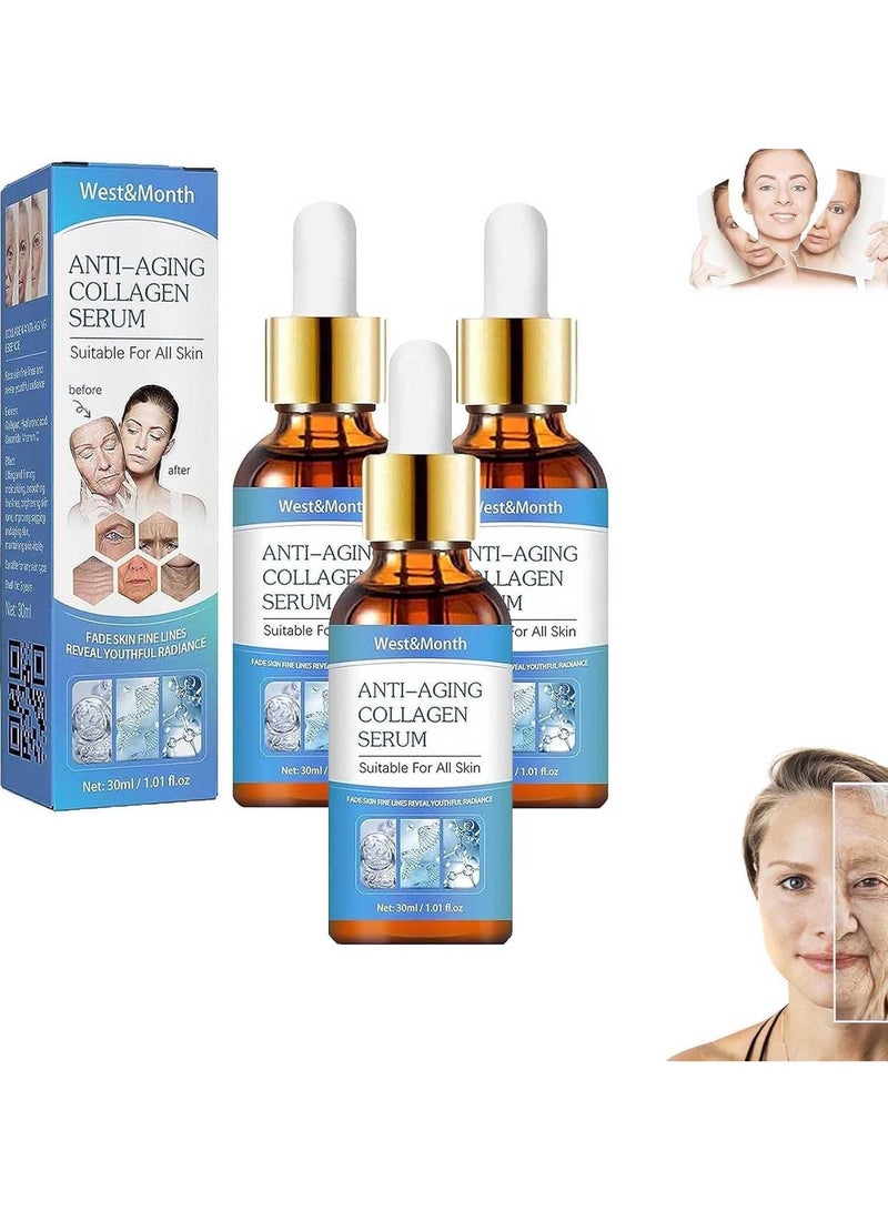 Anti Aging Serum, Anti-aging Collagen Serum for All Skin Types Suitable for All Skin Types, for Women&Men (3pcs)